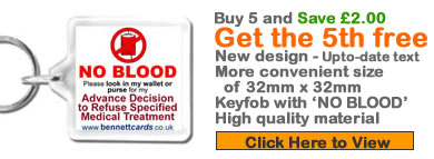 No Blood Key Rings Fobs