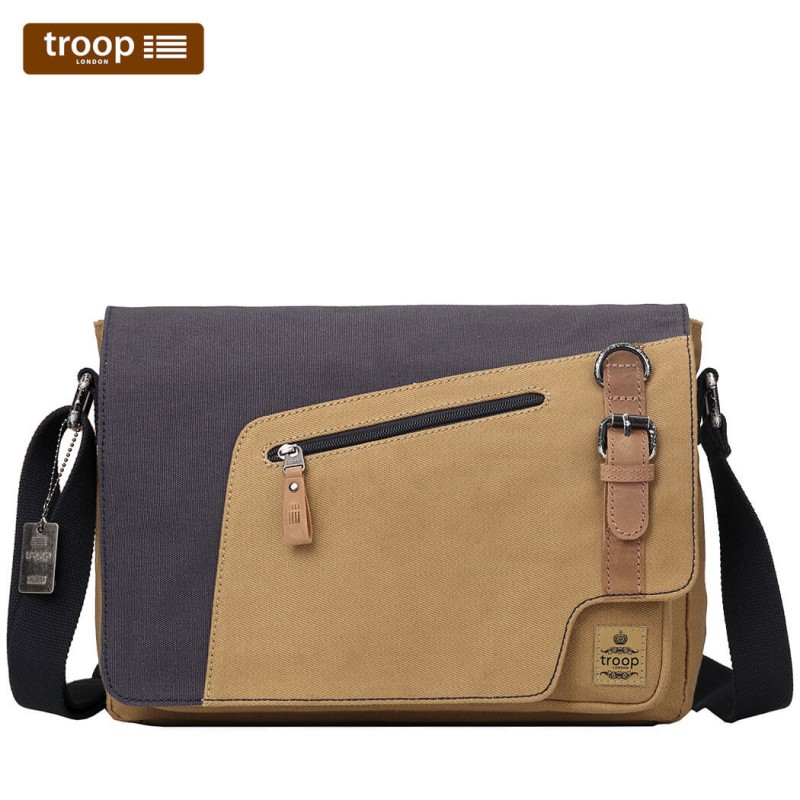 TROOP LONDON HERITAGE CANVAS TABLET MESSENGER SHOULDER BAG SATCHEL