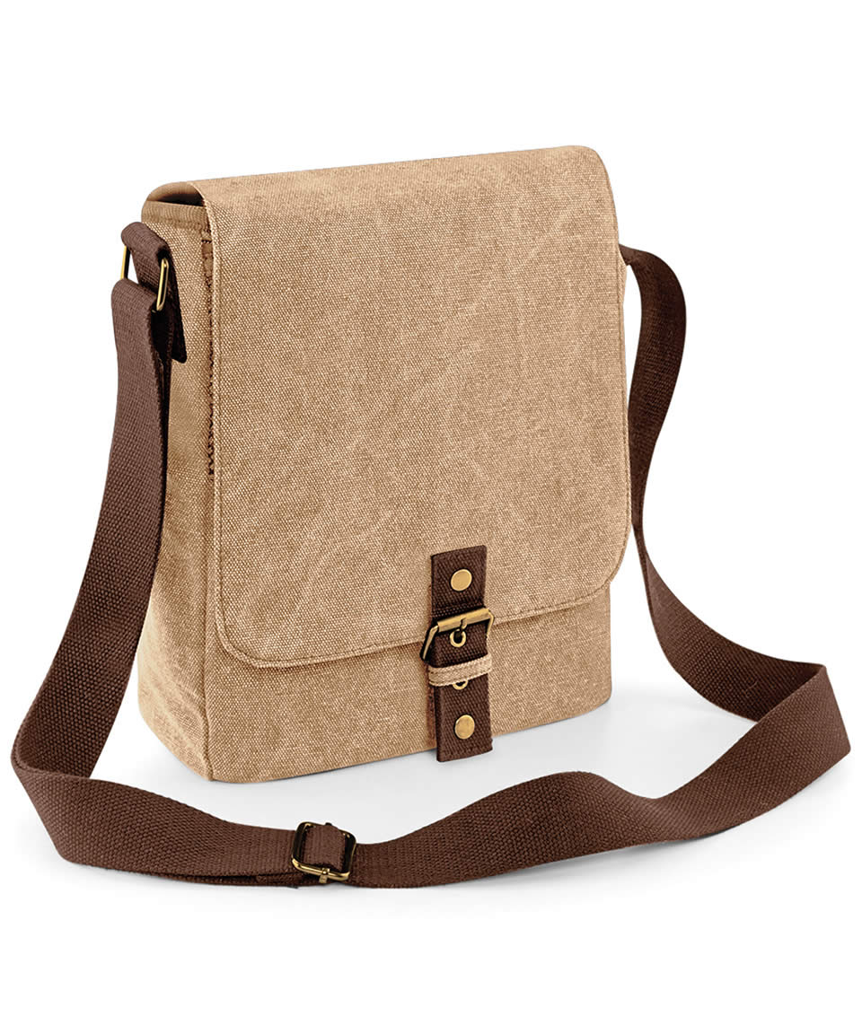 Vintage Canvas iPad/tablet Reporter Bag  - Sahara