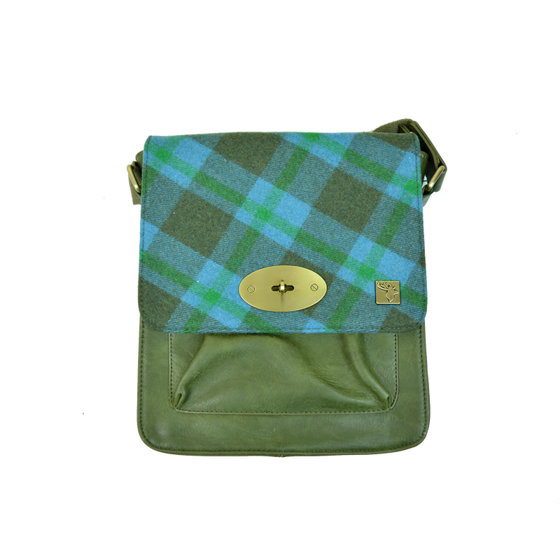 House of Tweed - Messenger Bag  - GREEN CHECK