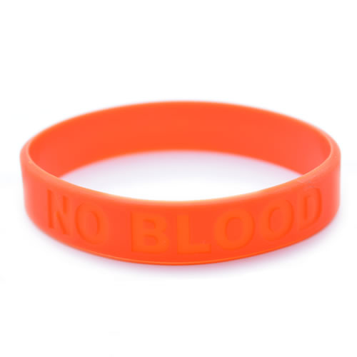 No Blood Silicone Wristband  - Red Debossed