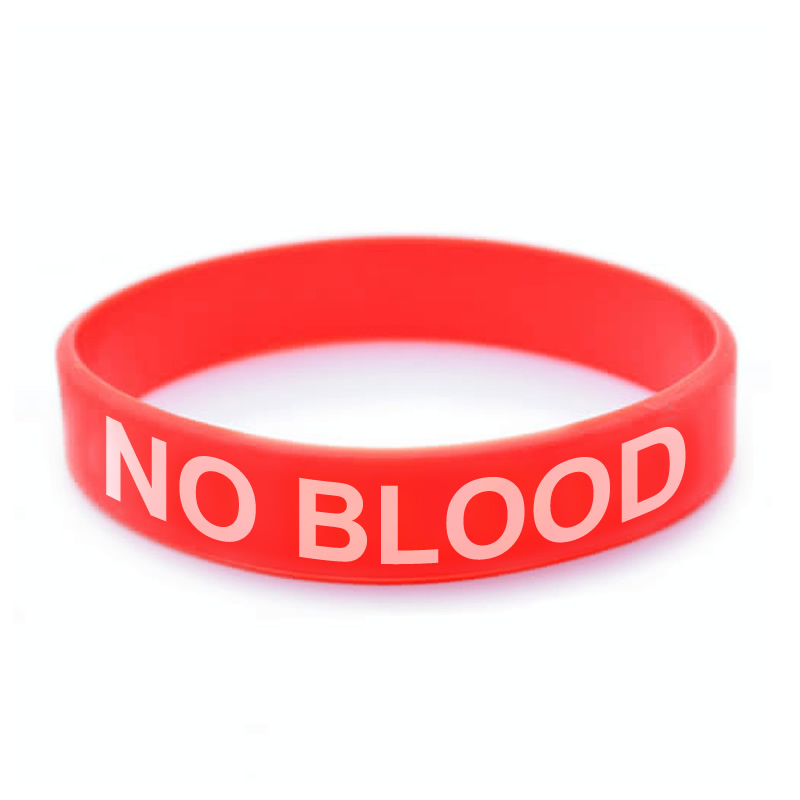 No Blood Silicone Wristband  - Red