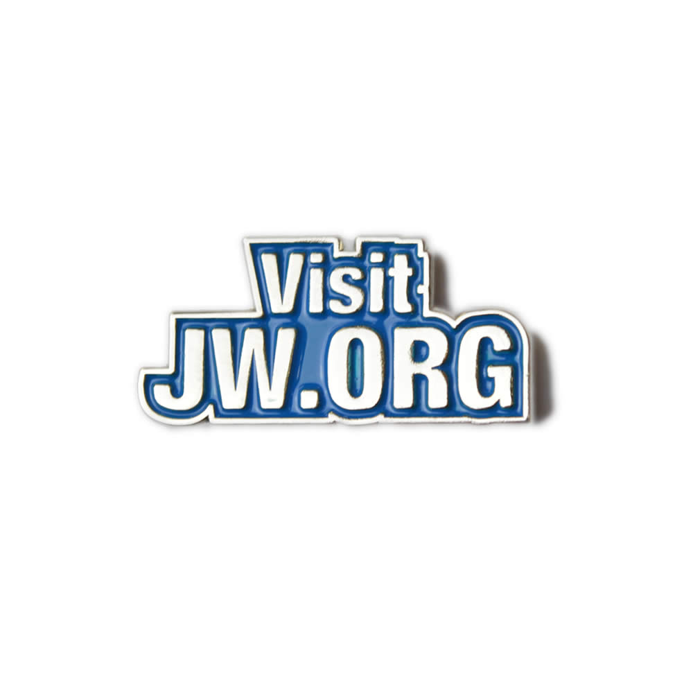 Metal Pin Badge - Visit JWORG - Embossed Metal  - Individual - Blue