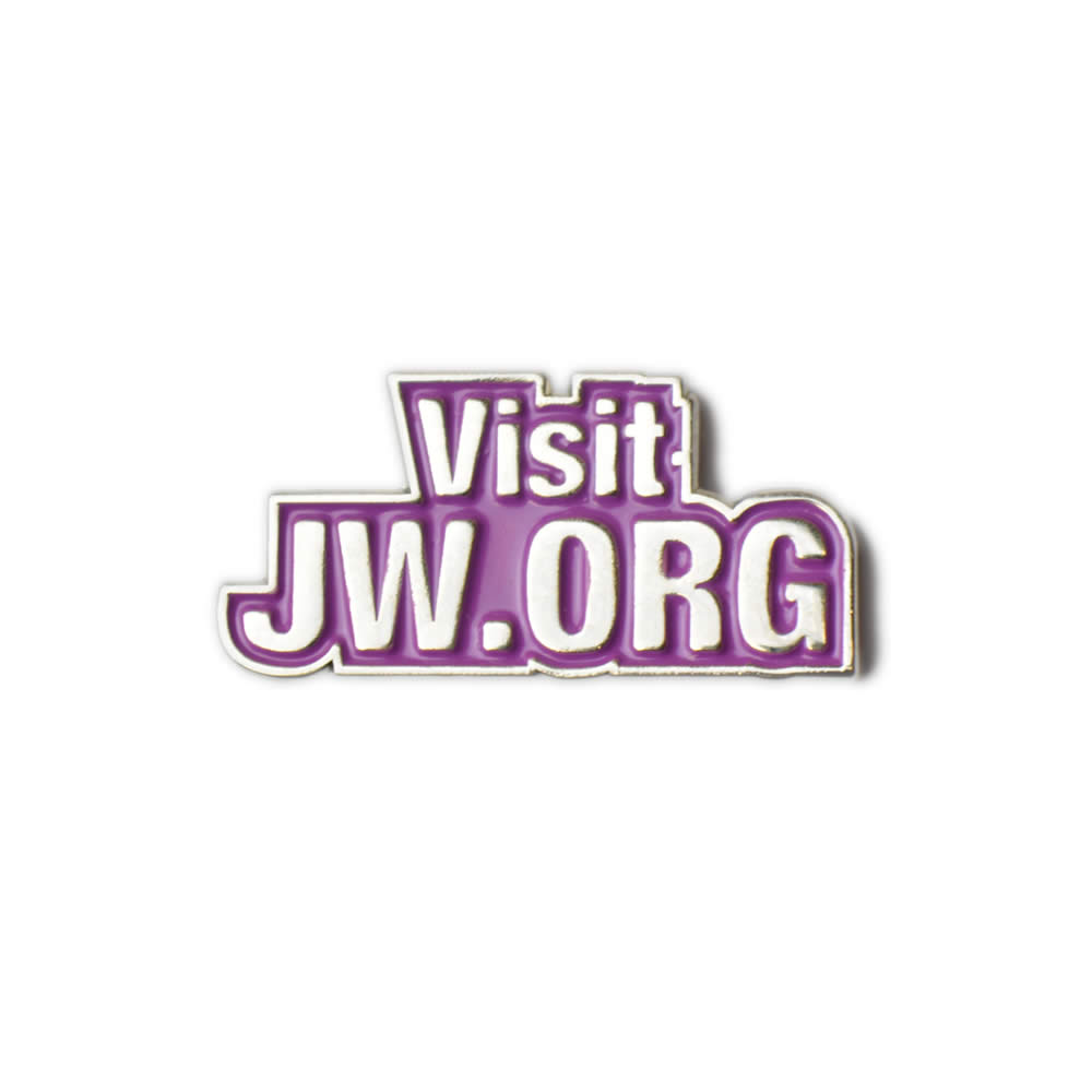 Metal Pin Badge - Visit JWORG - Embossed Metal  - Individual - Purple