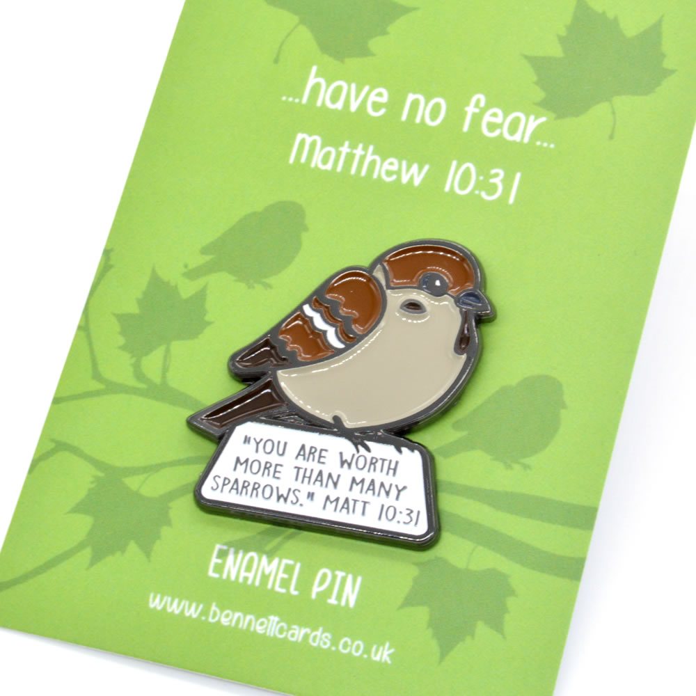 Metal Pin Badge - Sparrow - Matt 10v31 