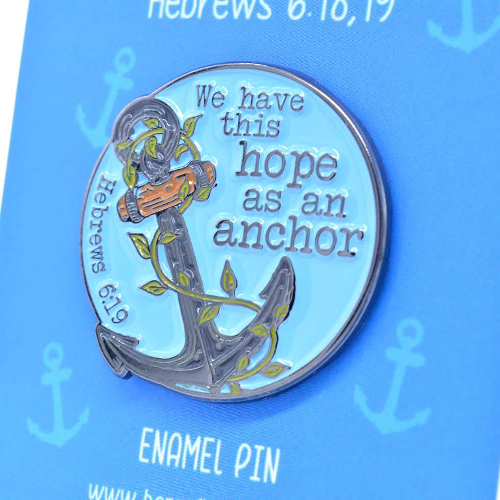 Metal Pin Badge - Anchor - Hebrews 6:19 