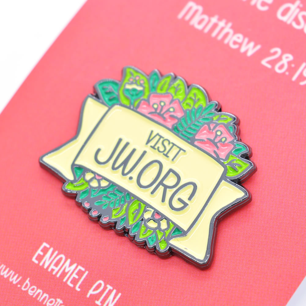 Metal Pin Badge - Floral - Visit JW.ORG 