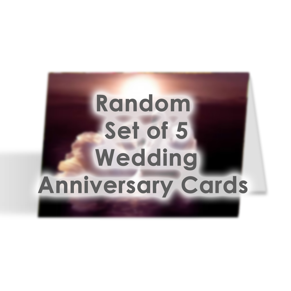 Card Set - Random Set of 5 Wedding Anniversary Cards 