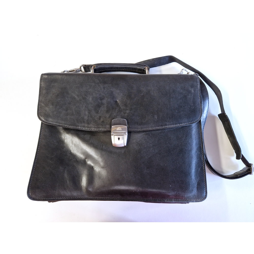 SECONDS - CLEARANCE - Tony Perotti Italian Versilia Leather Satchel  - Black