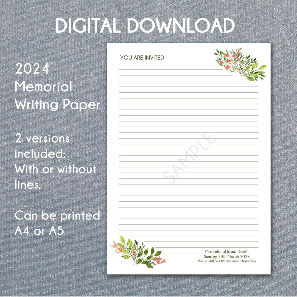 FREE Memorial Invite Letter Writing Paper 