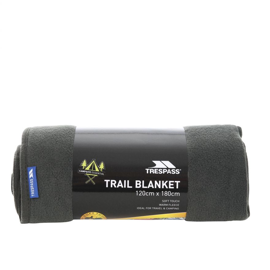 TRESPASS Warm Fleece Blanket Charcoal 