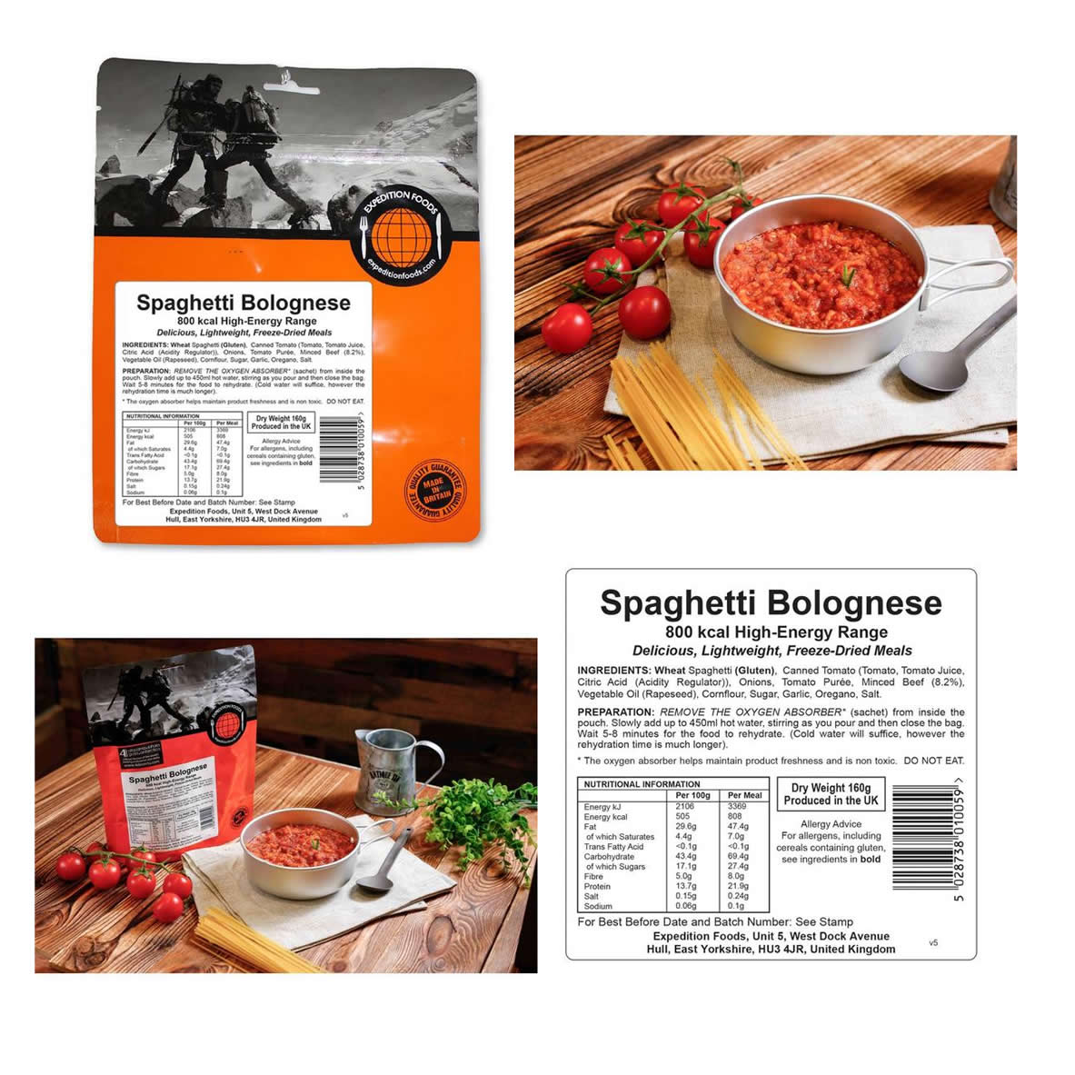 Expedition Foods Freeze Dried High Energy Meal Range   - Spaghetti Bolognese