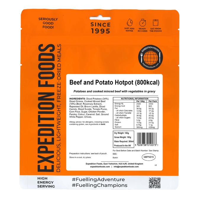 Expedition Foods Freeze Dried High Energy Meal Range   - Beef and Potato Hotpot