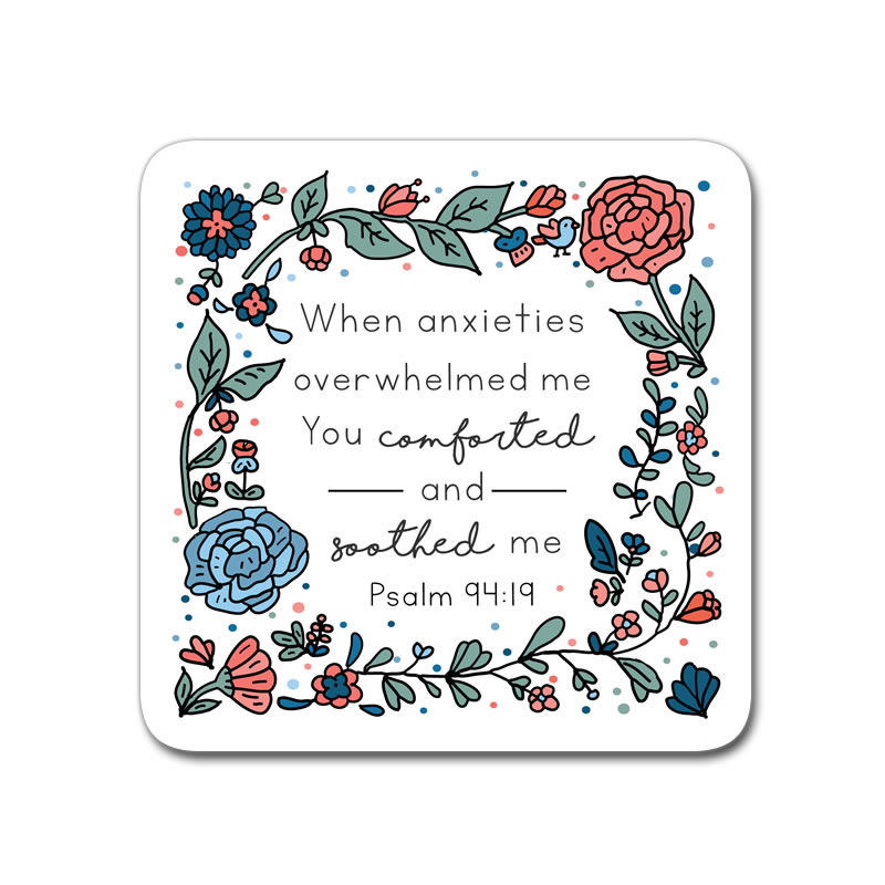 Flexi Magnet - Floral - Psalm 94v19 