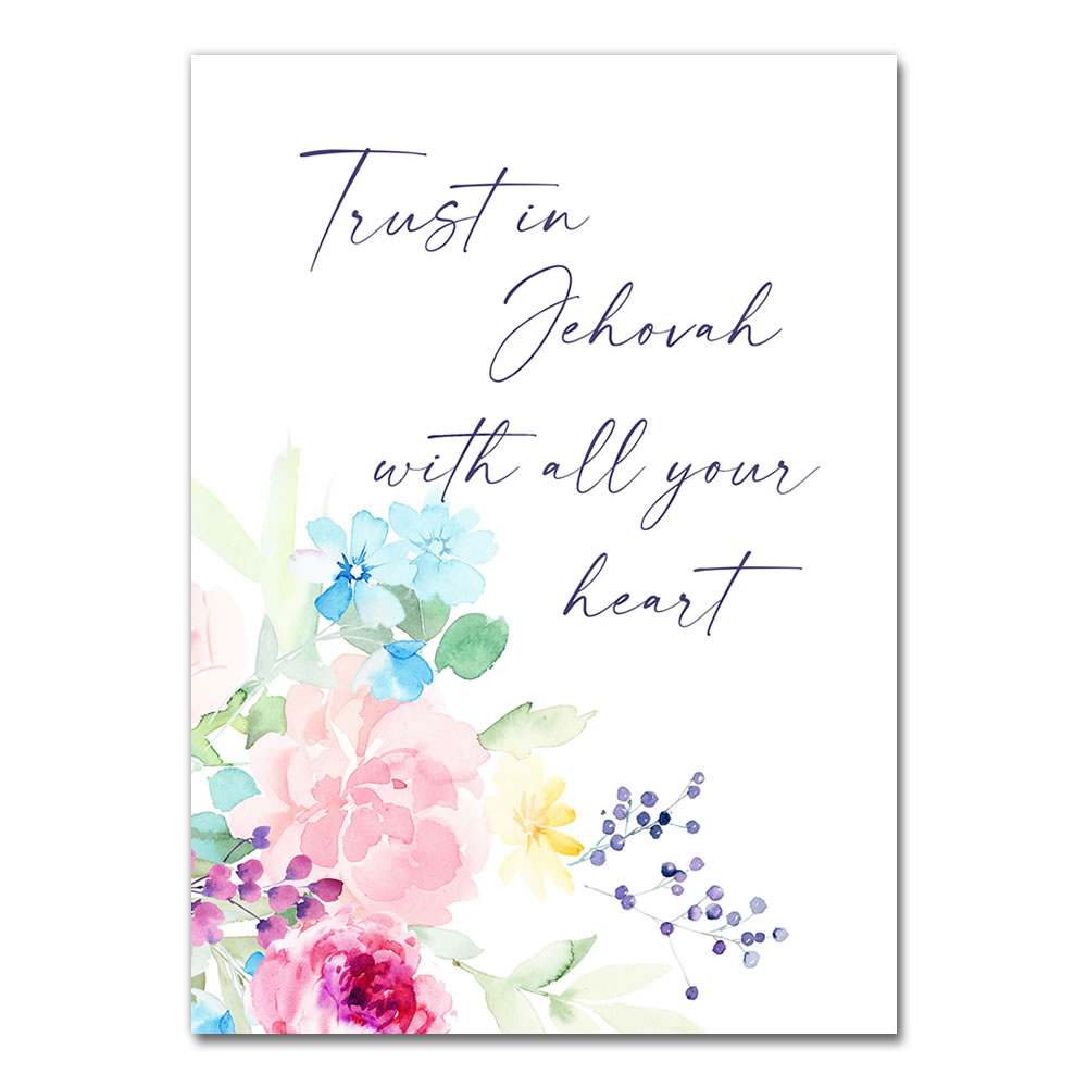GREETINGS CARD - Encouragement - Trust in Jehovah with all your heart 