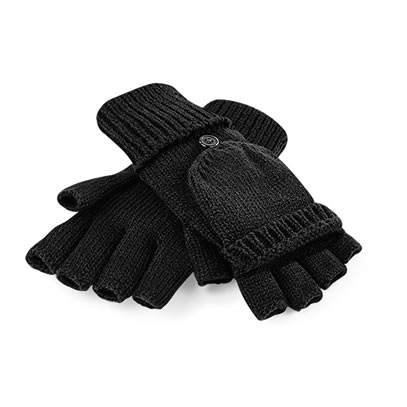 Fliptop Gloves Knitwear  - Black - Small Medium