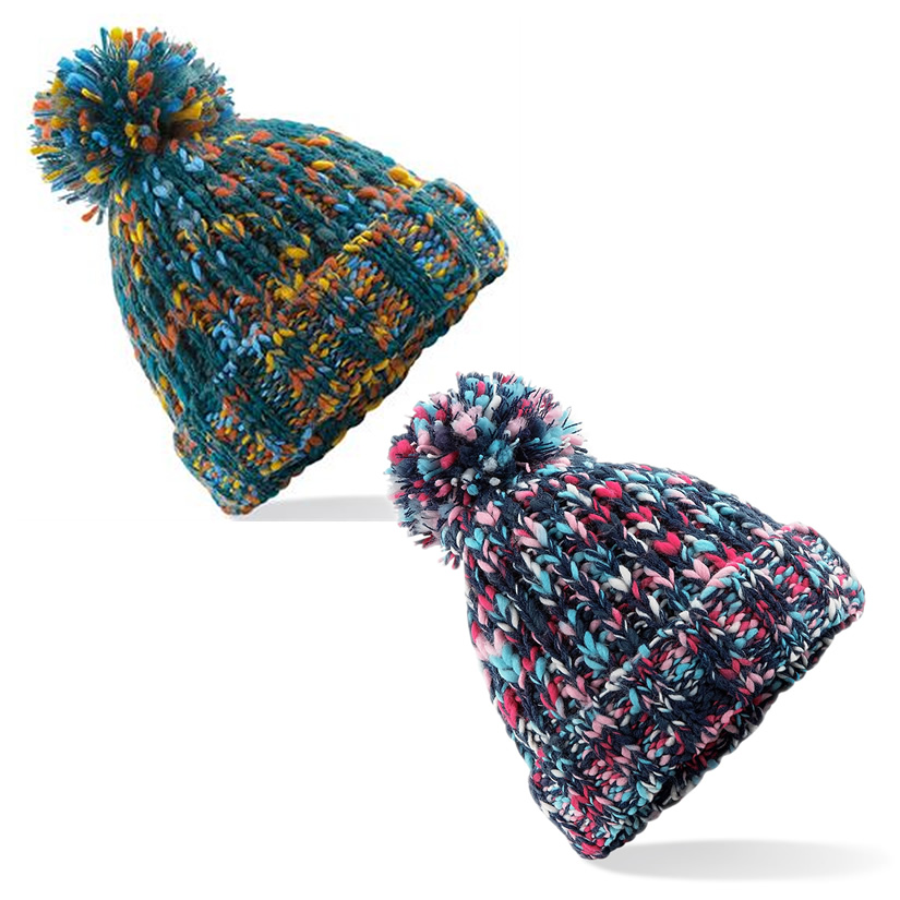 Twister pom pom beanie 