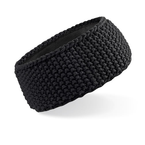 Waffle Knit Headband  - BLACK