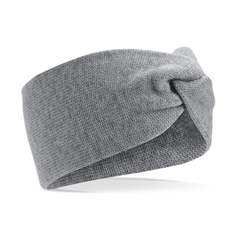 Twist Knit Headband  - Grey