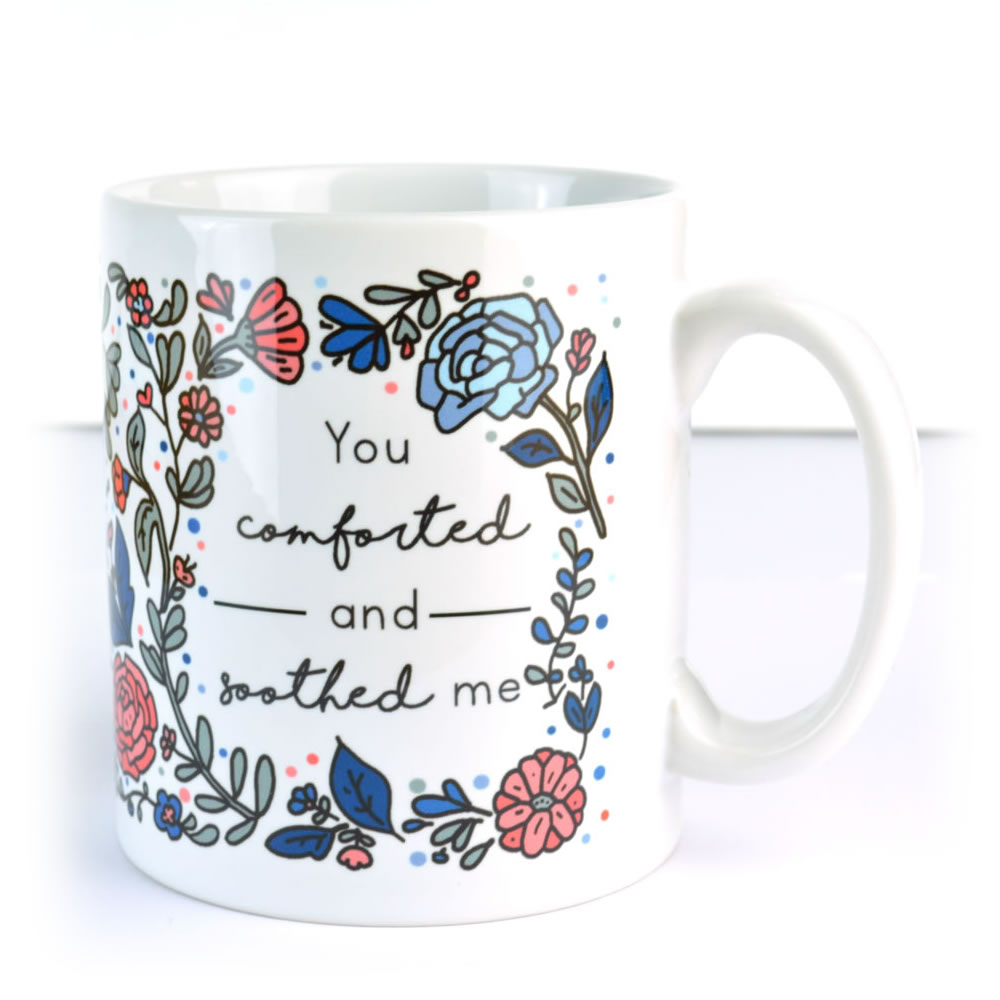 Floral JW Mug and Hard Coaster and Magnet - Psalm 94v19  - Select Your Options