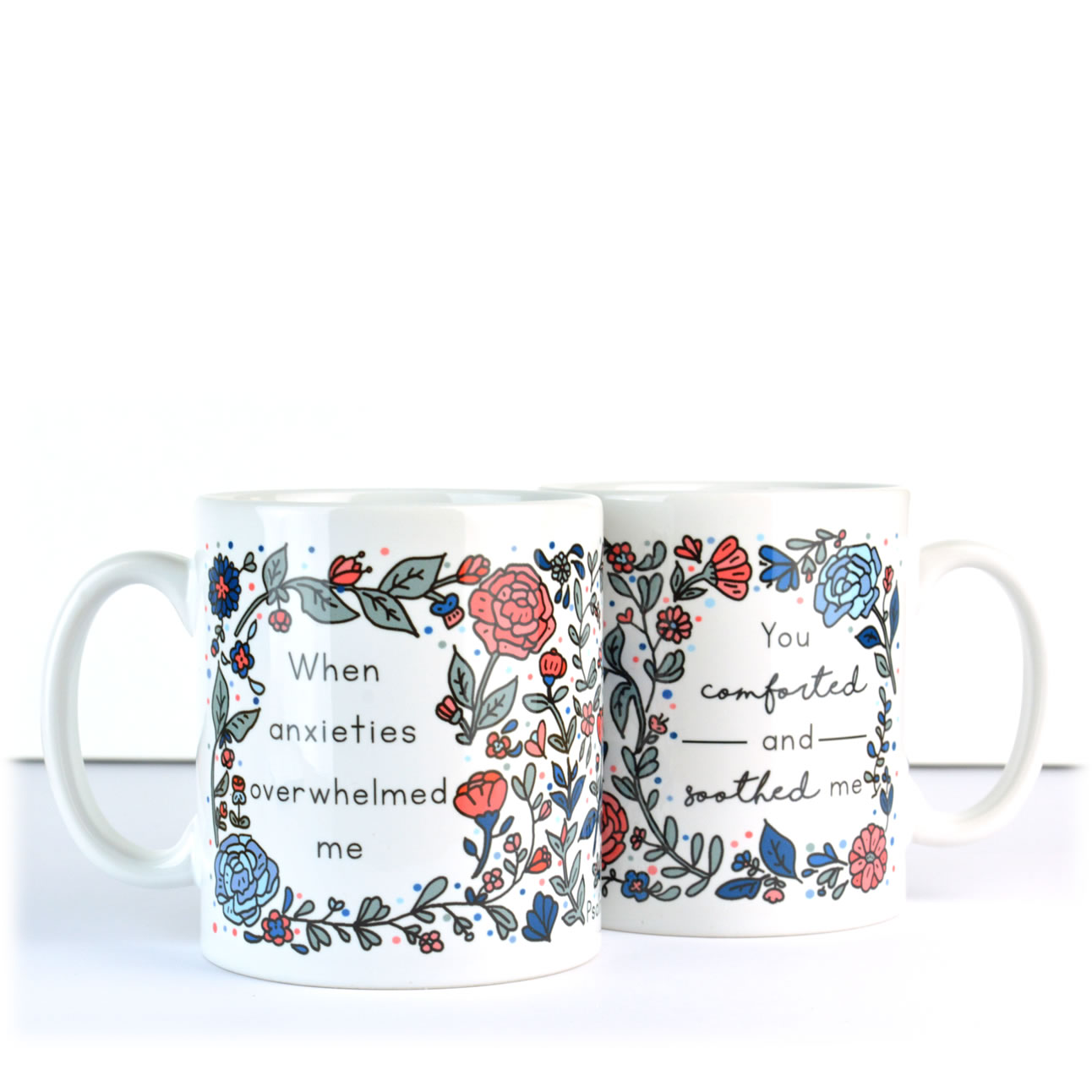 Floral JW Mug and Magnet - Psalm 94v19  - Mug + Magnet