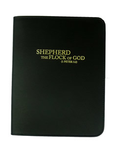 Leather - Elders Book, Zipped Black  - BLACK