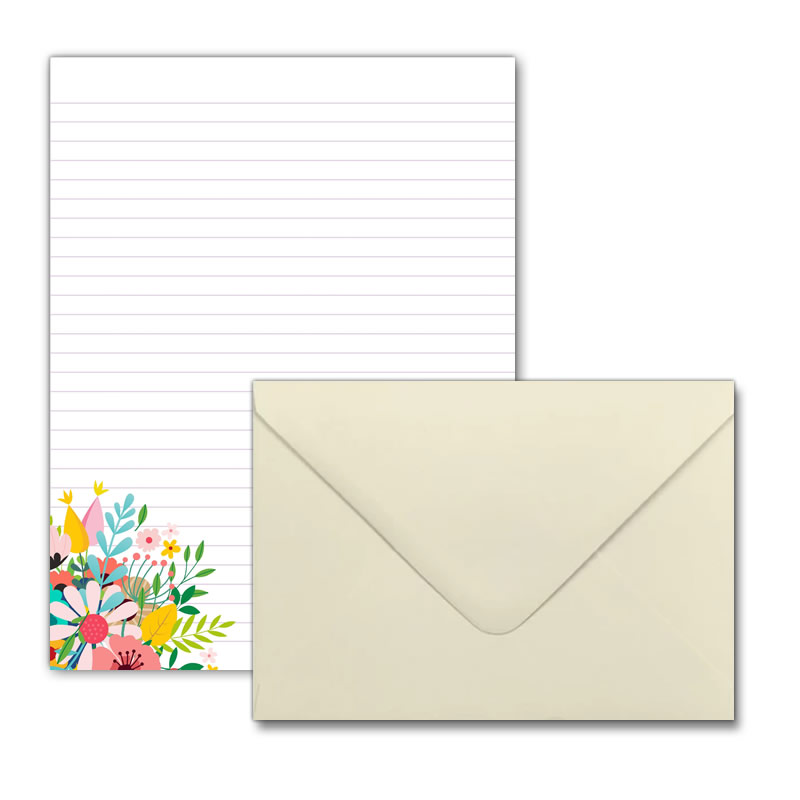 Letter Writing Set - Design #1  - Notepad + 50 Envelopes