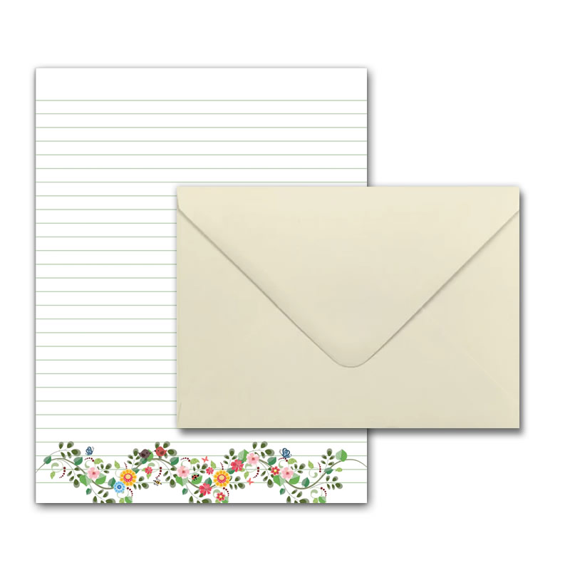 Letter Writing Set - Design #5  - Notepad + 50 Envelopes