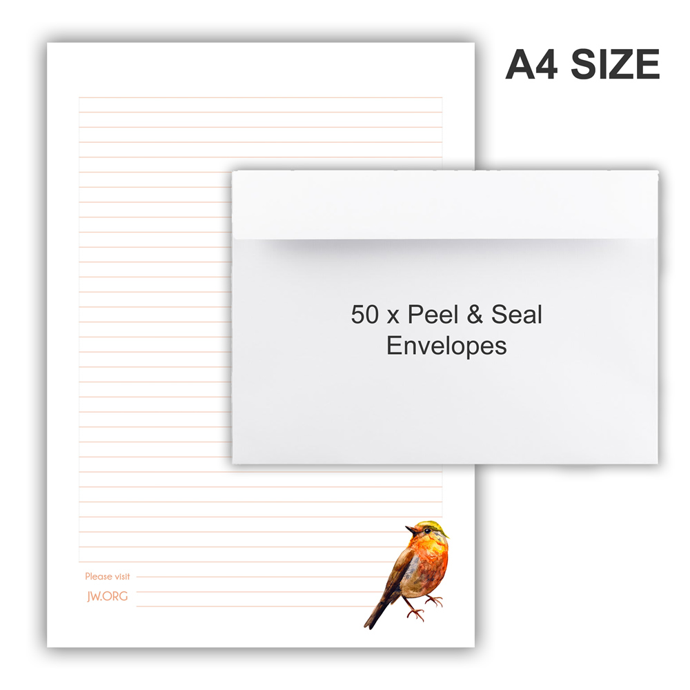 A4 Letter Writing + Peal & Seal Envelopes - Design #2  - Notepad + 50 Envelopes