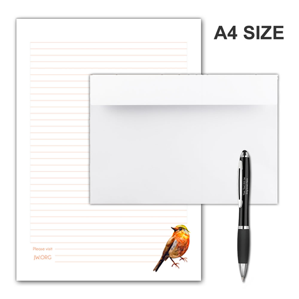 A4 Letter Writing Pad or Set - Design #2  - Notepad + 50 Envelopes + Pen