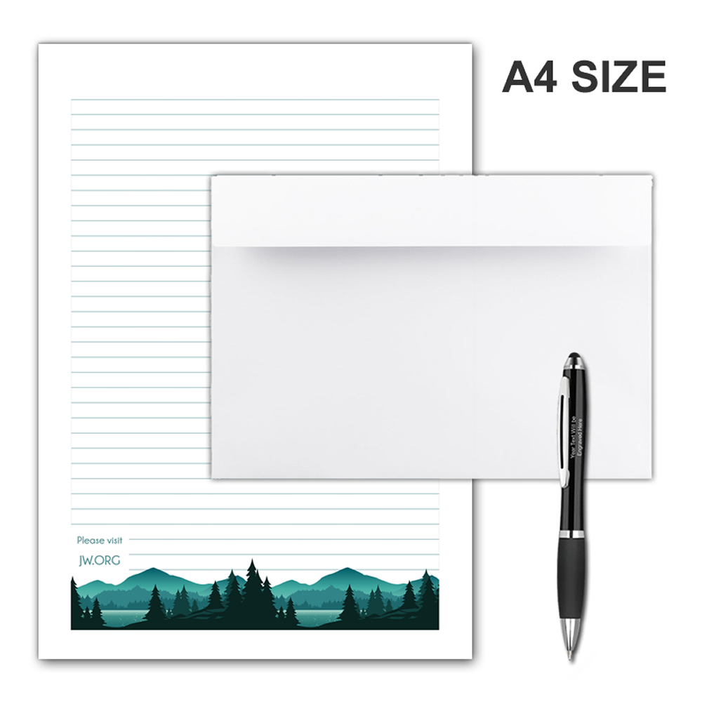A4 Letter Writing Pad or Set - Design #3  - Notepad + 50 Envelopes + Pen