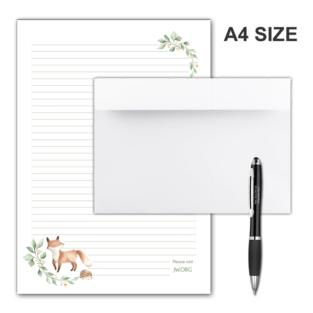 A4 Letter Writing Pad or Set - Design #4  - Notepad + 50 Envelopes + Pen