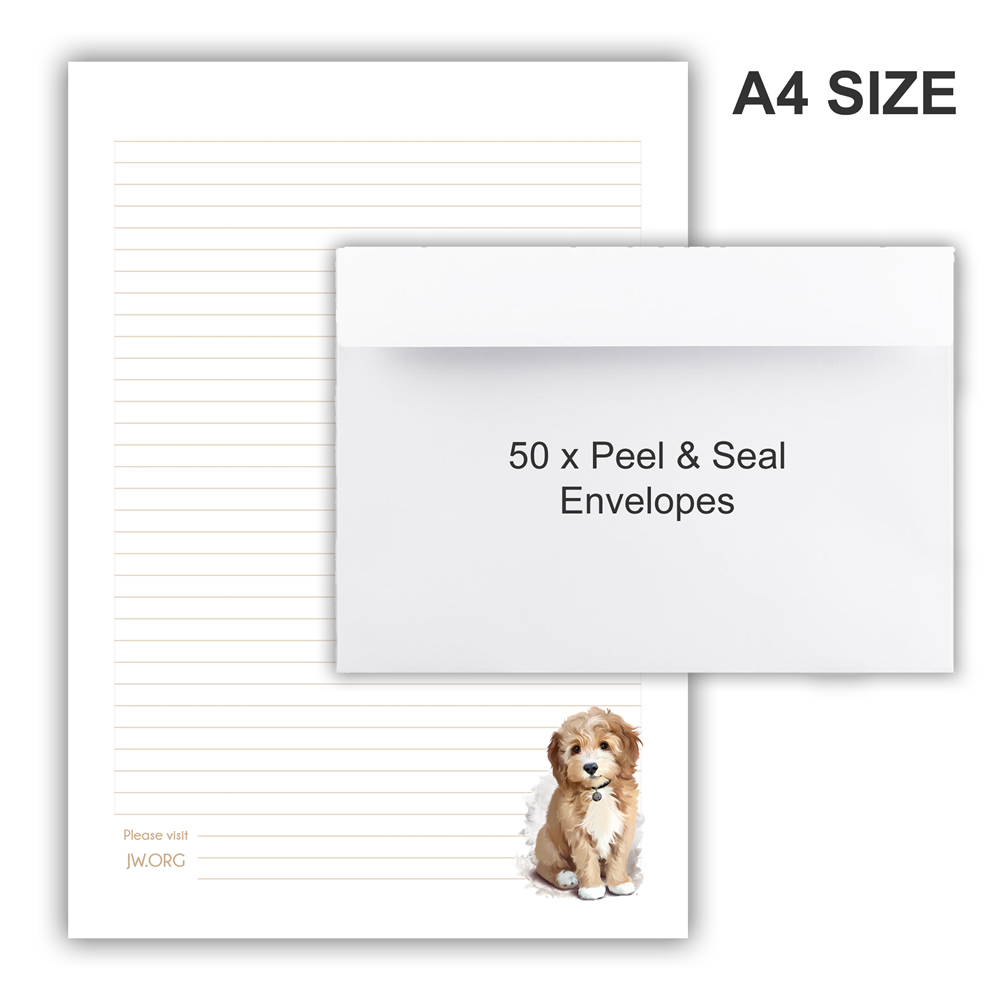 A4 Letter Writing + Peal & Seal Envelopes - Design #5  - Notepad + 50 Envelopes