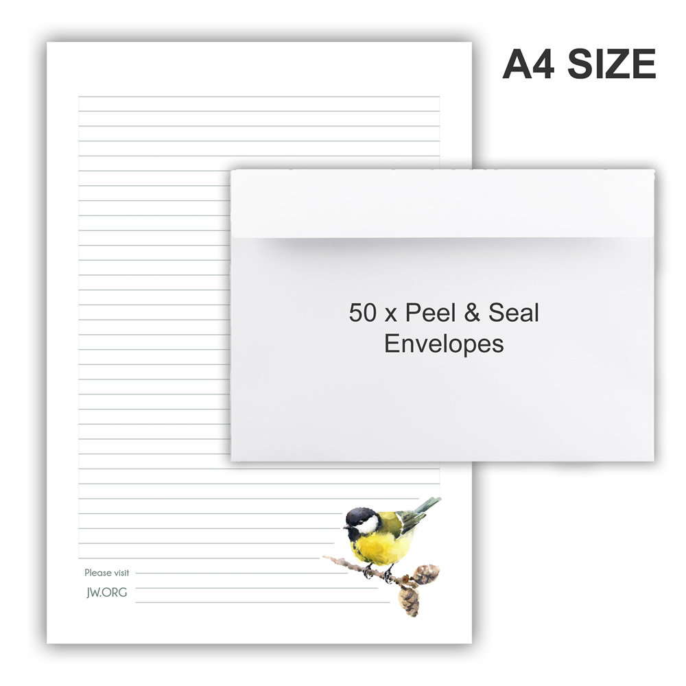 A4 Letter Writing + Peal & Seal Envelopes - Design #7  - Notepad + 50 Envelopes
