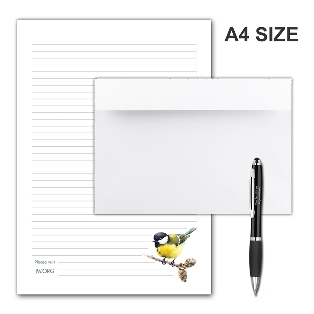 A4 Letter Writing Pad or Set - Design #7  - Notepad + 50 Envelopes + Pen