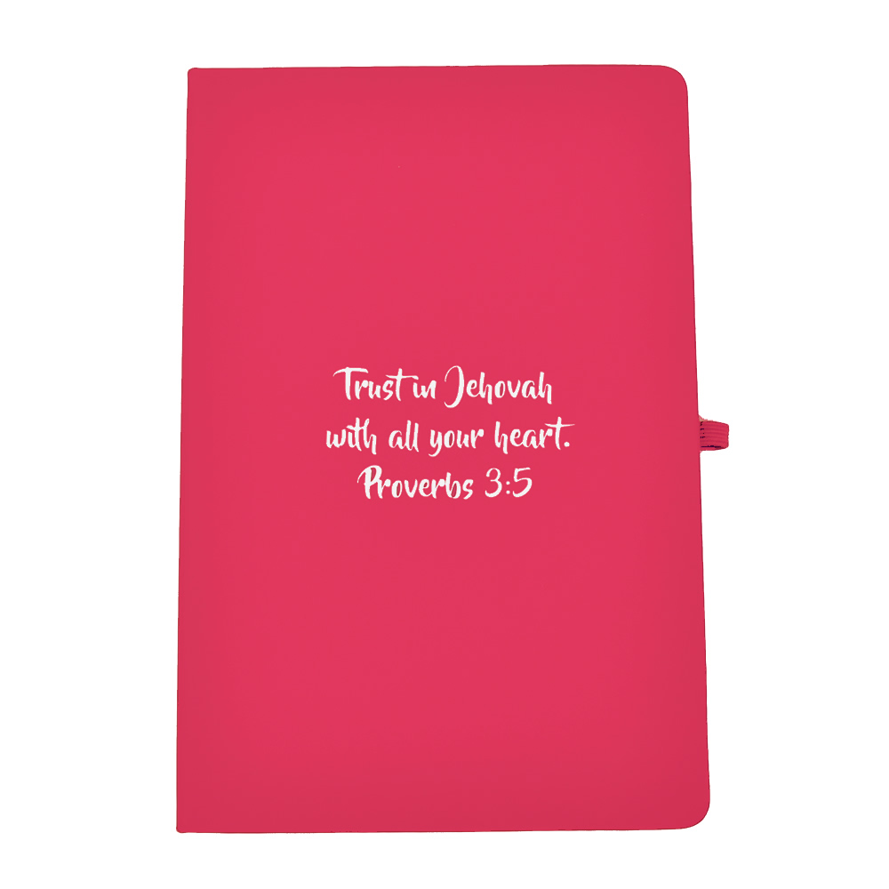 A5 Soft Feel Notebook Proverbs 3:5  - Pink