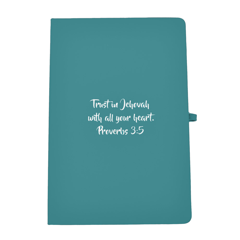A5 Soft Feel Notebook Proverbs 3:5  - Teal