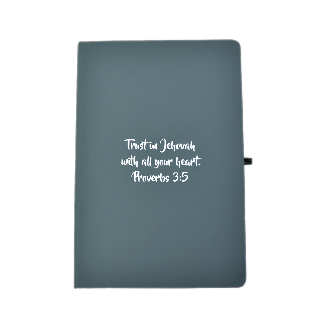 A5 Soft Feel Notebook Proverbs 3:5  - Dark Grey