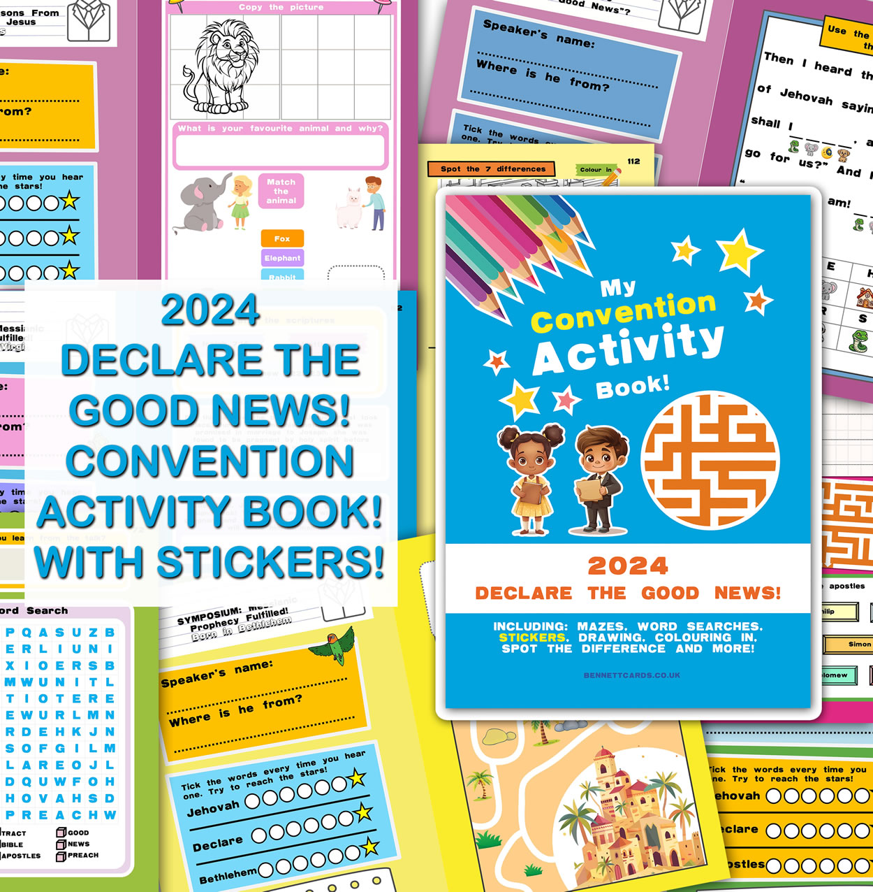 2024 Regional Convention Notebook - for Children - with Program and Stickers  - Childrens Activity Book