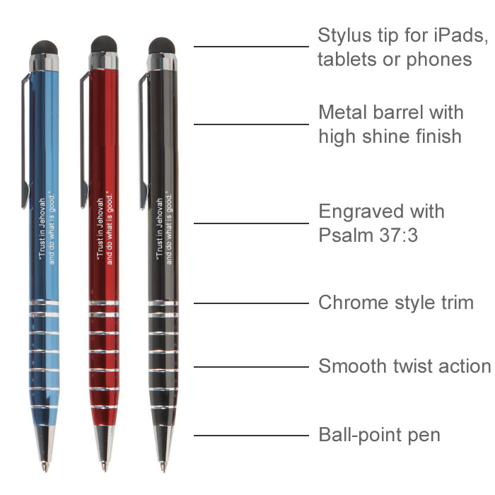 Metal Stylus Pen with Psalm 37:3 
