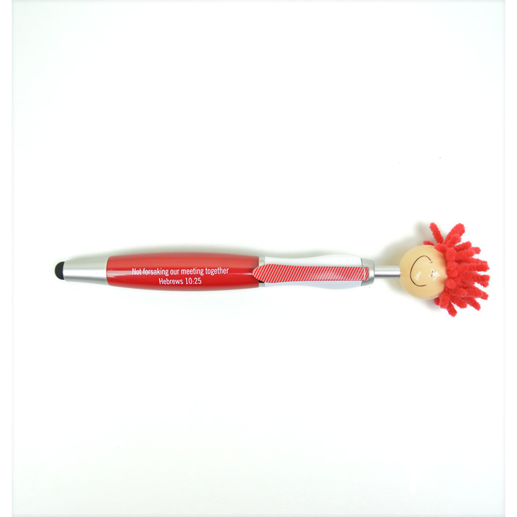 Childrens Fun Mop Head Pen  - Red