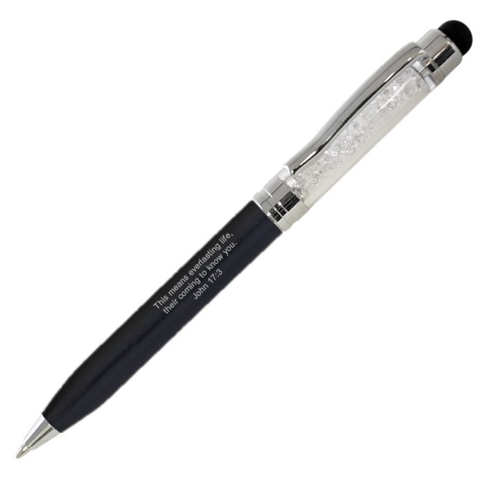 Stylus Crystal Pen - Metal  - BLACK