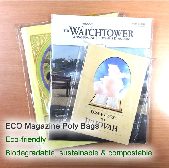 ECO Magazine Protective Poly Bags - Pack 20 - Clear - Sealable Flap  - Magazines Compostable x 20
