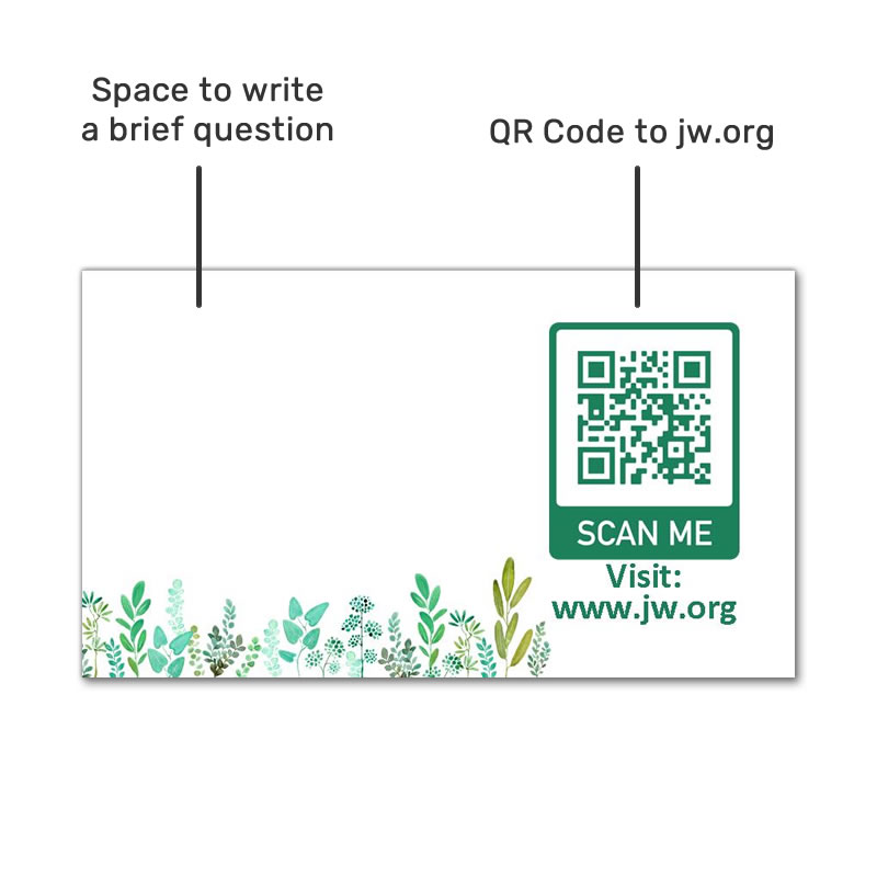 60 Stickers - JW.ORG QR Code  - Teal Leaves x 60