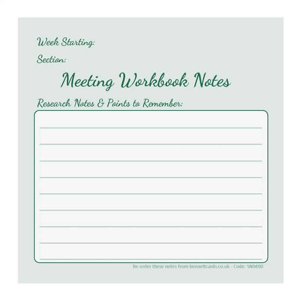 Sticky Notes - Meeting Workbook Notes 