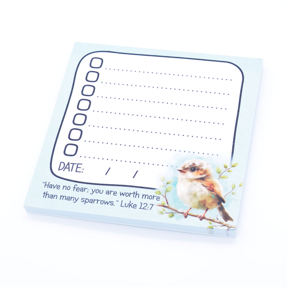 Home To-do List Pads - Cute Animals  - Sparrow - Luke 12v1