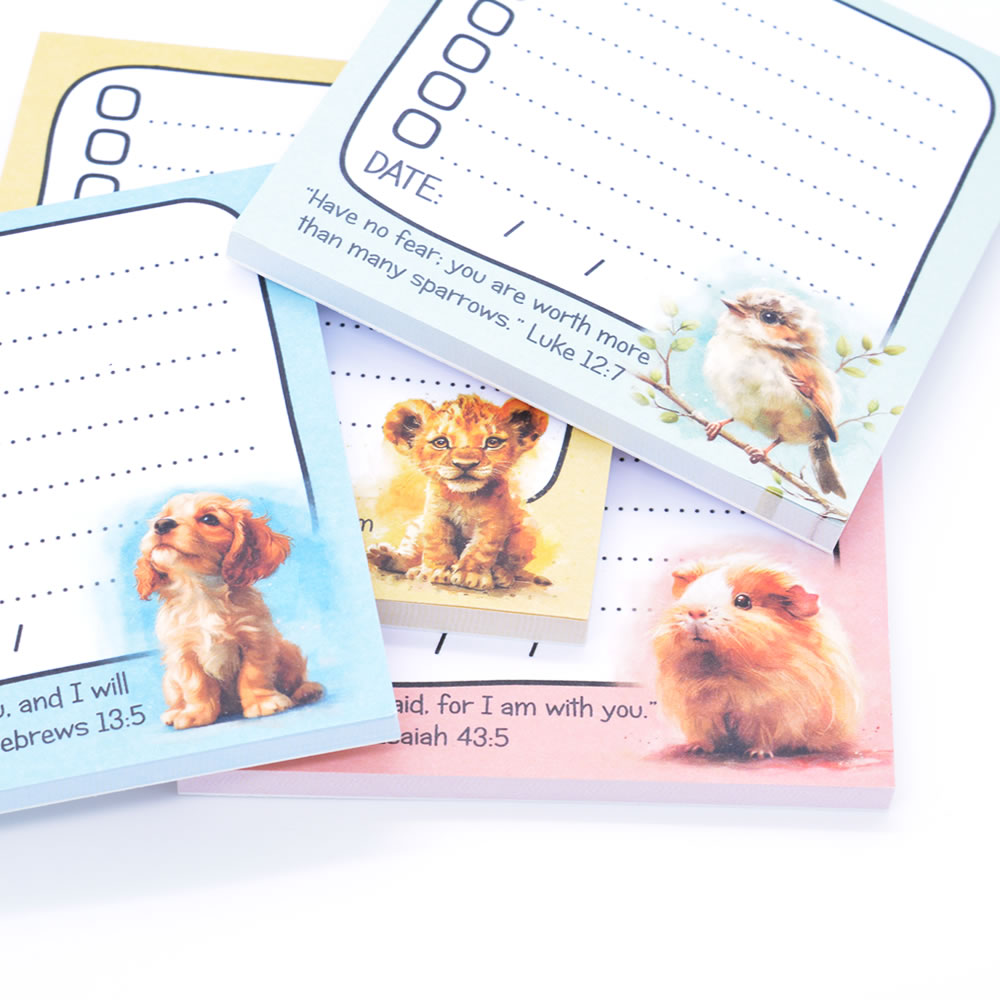 Home To-do List Pads x 4 - Cute Animals  - Set of 4