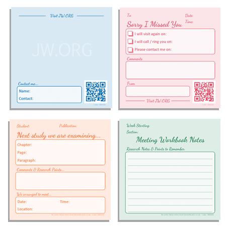 Sticky Notes Set - Ministry and Study  - Pack of 4