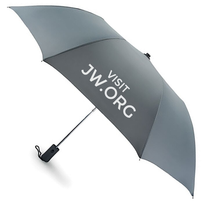 Umbrella Brolly Visit JW ORG  - Grey